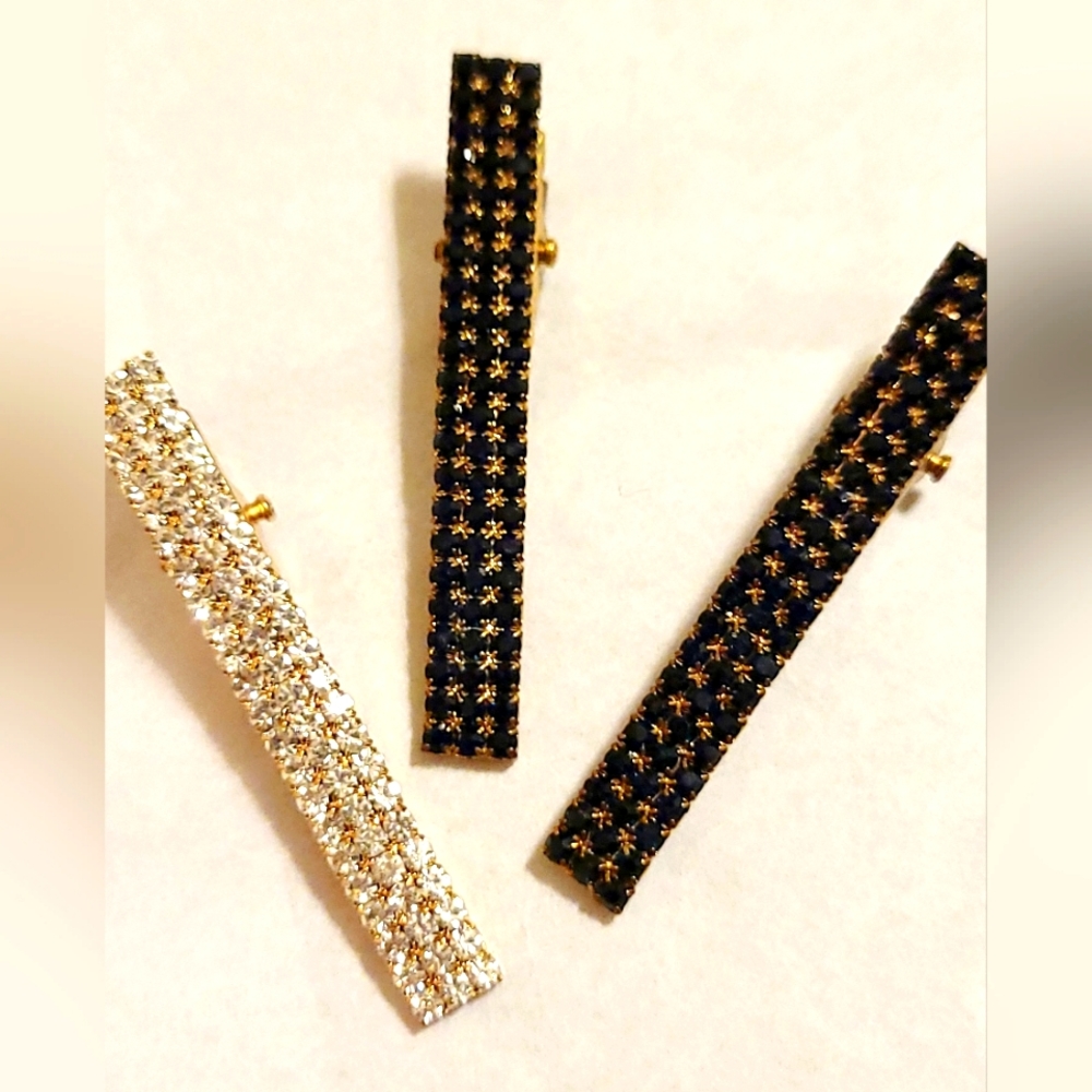 Set of 3 Anthropologie Rhinestone Barrettes
